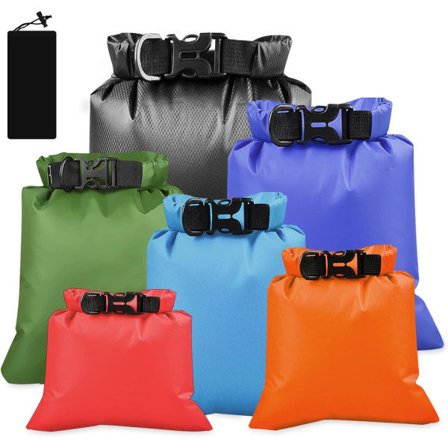 6 ST Vandtæt tørpose, letvægts tørposer Sæt med 1,5L, 2,5L, 3L, 3,5L, 5L, 8L Drybag kanoposer til sejlads/rejser/rafting (flerfarvet)