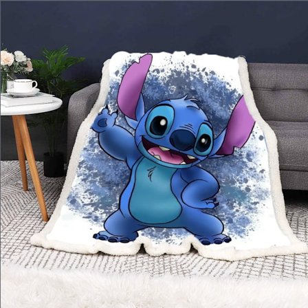 3D-digitaltryckt filt, Stitch Lammfleece tjock filt, Barnfilt med luftkonditionering