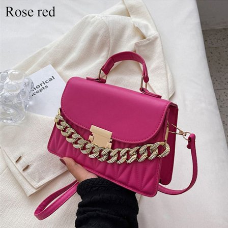 Skulderveske Kjede Crossbody Vesker ROSE RED