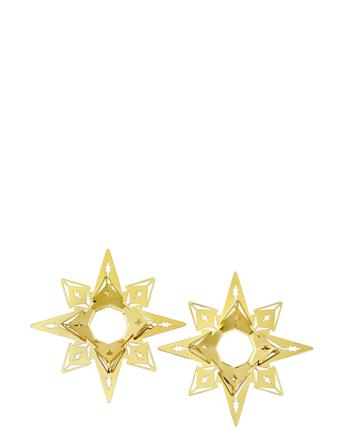 Ljusmanschett Stjärna H3 Förgylld 2 St. Home Decoration Christmas Decoration Christmas Accessories Guld Rosendahl
