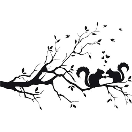 Musta puun siluetti seinätarra, DIY seinäsisustus helppo kuoria ja kiinnittää irrotettava seinämaalaus kodin sisustukseen, vedenpitävä ja kestävä 