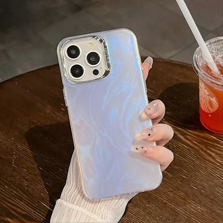 Skal för iPhone 16 Pro Silikon+PC IMD Lasertextur Matt Telefonskydd - AK6