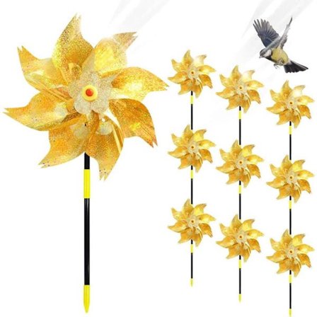 10 stk. reflekterende vindmølle 25*55 cm fugleskremsel fugleavvisende vindmølle fugleavskrekker fuglevennlig hagedekorasjon for fugleskremsler