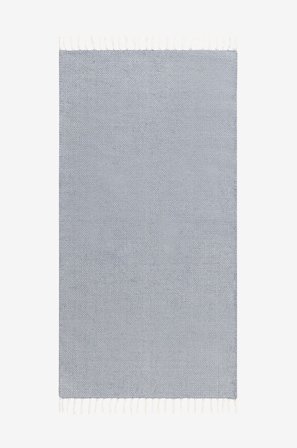 KM Home - Puuvillamatto Line - Sininen - Puuvilla- & räsymatot - 75X220 - - Homeroom