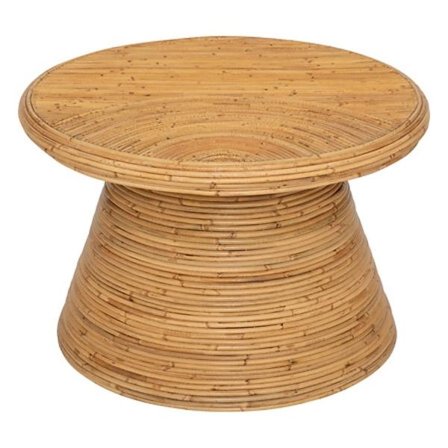 Rundt sofabord i rattan, 70 x 45 cm, naturlig finish