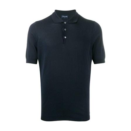 Drumohr Tricot S/S Polo Blå, Herre