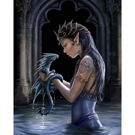 30x40cm, Elf flicka 5d diamantmålad strassbroderi duk