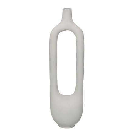 Hvid aluminiumsvase, 62 cm høj, moderne design