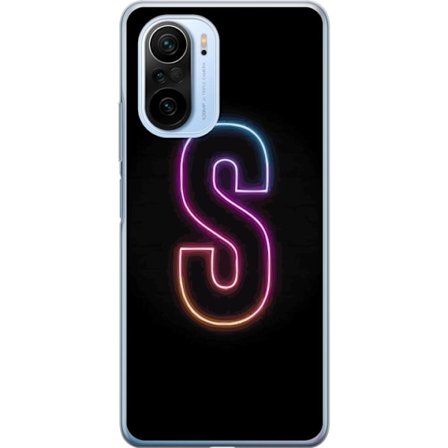 Kompatibelt Mobildeksel til Xiaomi Xiaomi Mi 11i Neonbokstav S i lysende rosa og blå toner mot mørk bakgrunn, stilig bokstavkunst med retrofuturisti