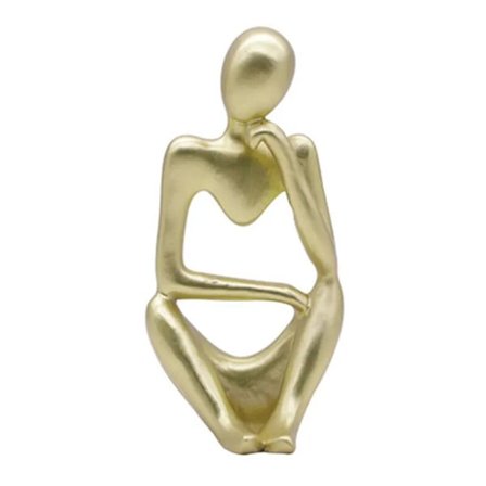 Håndverk i Resin Abstrakt Tenker Statue Moderne Hul Tenker Skulpturer for Hjemmet - Gull 2