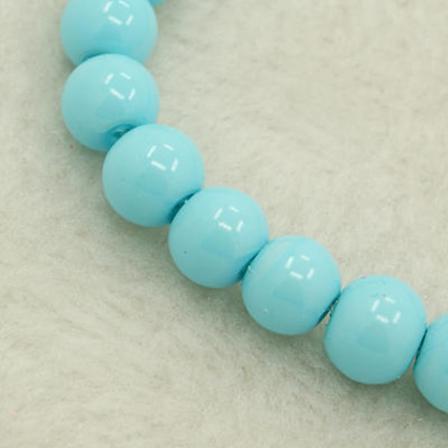 1 Sträng 215 St Deep Sky Blue Vaxade Glaspärlor 4mm Pärlimitati