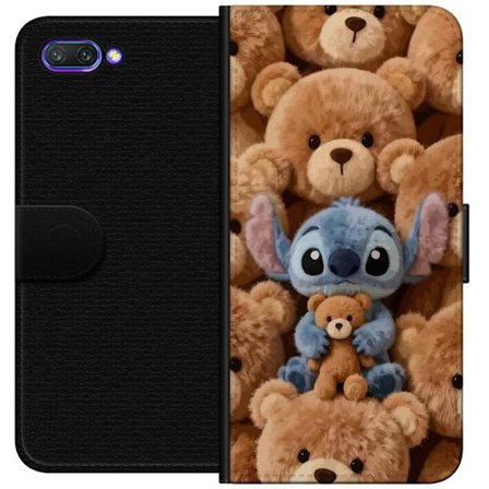 Kompatibelt Lommeboketui til Honor 10 Stitch omgitt av brune teddybjørner med en liten teddybjørn i fanget i en søt og koselig kawaii-design