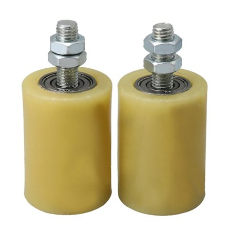 Teräksinen rullalaakeri ohjauspyörät liukuoville (keltainen) (2 kpl)