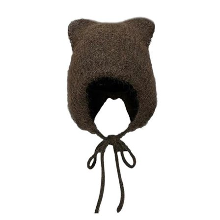 Bjørnemønstret Hat Voksen Blød Plys Hat Tykkere Damehat Alsidig Stilfuld Hat til Efterår og Vinter