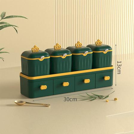 Maustelaatikko, keittiötarvikkeet, kotitalouden maustepurkki, vihreä