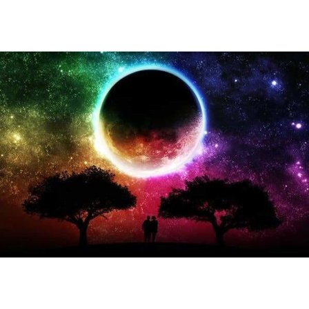 Diamantmaleri Firkantede perler 50x70 cm 5D DIY Night Moon