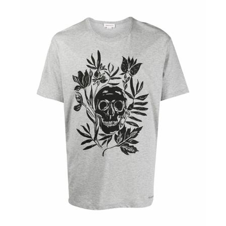 Alexander McQueen Skull T-Shirt Grå, Herre T-shirts