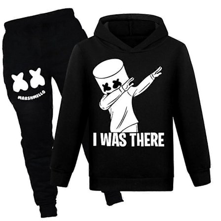 2023 Nyt Børne Forår 2 Dele Mode Dj Marshmellow Børne Hættetrøje Sweatere+Bukser Sæt 3-13 År Drenge Og Piger Træningsdragt Tøj LGL