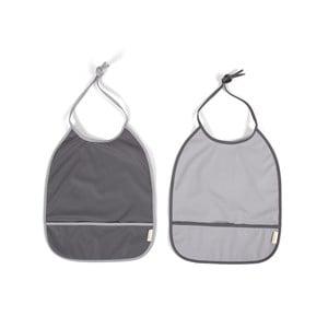 Filibabba 2-Pack Stone Grey/Cloudy Bibs One Size - Baby feeding - One size - Grey