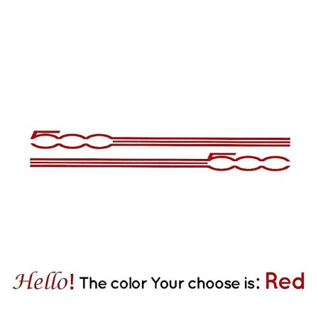 2 stk. til Fiat 500 Bilstylning Dør Lange Striber Grafisk Klistermærker Skørt Dekaler Side Karosseri Dekoration Vinyl Film BiltilbehørBY