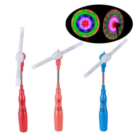 Blinkande LED Snurrande Vädermölla Lyser Upp Barnleksak Vridbar Fläkt Present Gåva-Bra [DB]