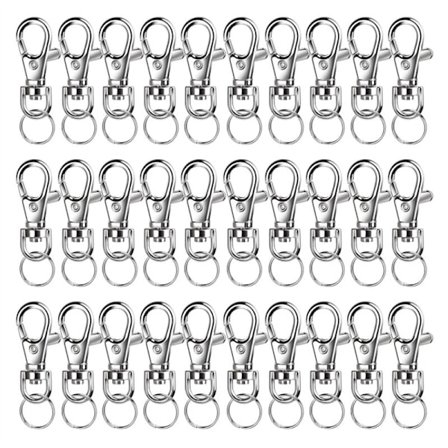 Metall Svivel Karabinkrok med Nøkkelring, 120 Små Hummerlås Nøkkelringer og 120 Nøkkelringer