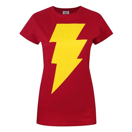 Shazam Dam/Kvinnor Logotyp T-shirt L Röd