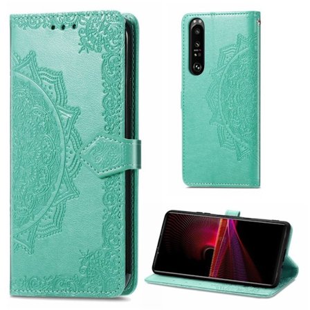 Mandala Sony Xperia 1 III Flip Etui - Grøn