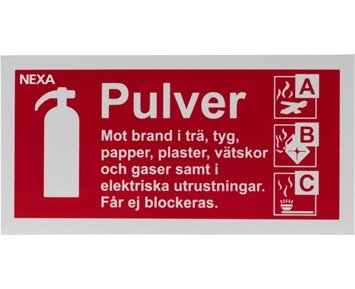Nexa BSP-1020 Skylt för pulversläckare - Skylt för pulversläckare