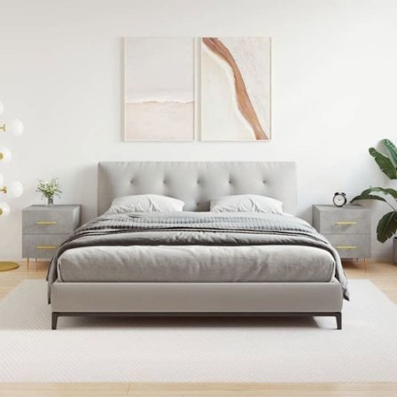 Maison Exclusive - Yöpöydät 2 kpl harmaa betoni 40x35x47,5cm insinööripuuta