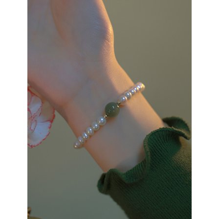 Jasper Opal Naturliga sötvattenspärlarmband Kvinnliga Ins Liten Co