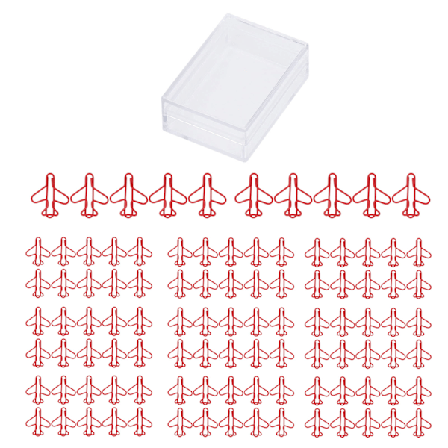 100 stk. Papirclips formet som fly Rustforebyggende belægningsproces Søde papirclips til scrapbooking Kortfremstilling Rød
