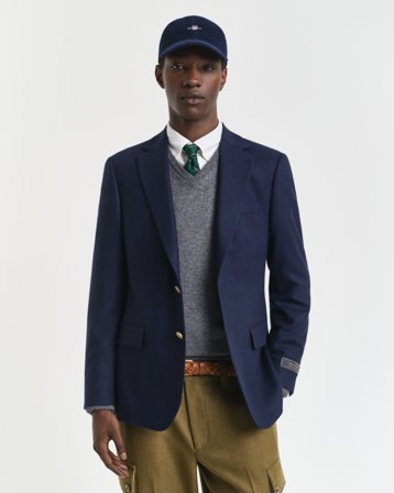 GANT Herren Slim Fit Club Sakko aus Wollflanell (52)