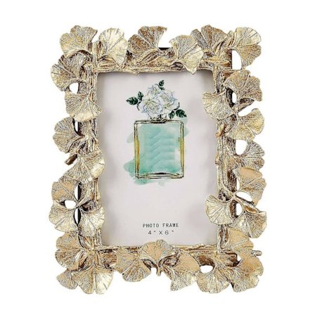 Harpiks Retro Ramme Gyldent Ginkgo Blad Billedramme Hjemmedekorationer