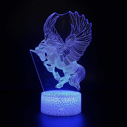 3D-lampor med fjärrkontroll, LED-lampa 16 färger Ljus Dimbar Touch Switch USB / batteriinsats, Bi