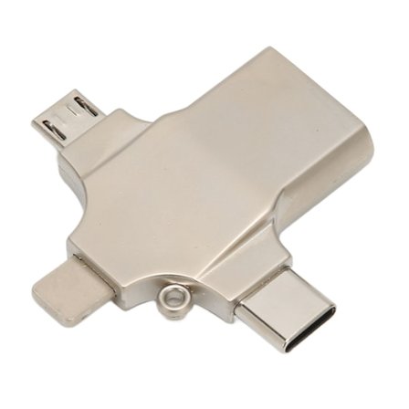 OTG-adapter 3 i 1 Type C Micro Ligthning til USB Maksimalt 10 Gbps Zink-legering USB OTG-adapter til transmission og opladning
