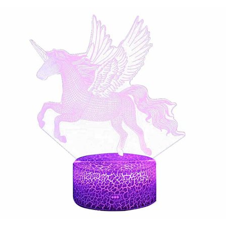 3D natlampe med fjernbetjening smart touch 16 farver