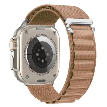 Nylon För Apple Watch Ultra/2 49mm Series 9 8 7 45mm 41mm Sport klockarmband som andas För iwatch 6 5 4 3 SE 44mm 40mm 42mm 44 Brown 42mm 44mm 45mm 