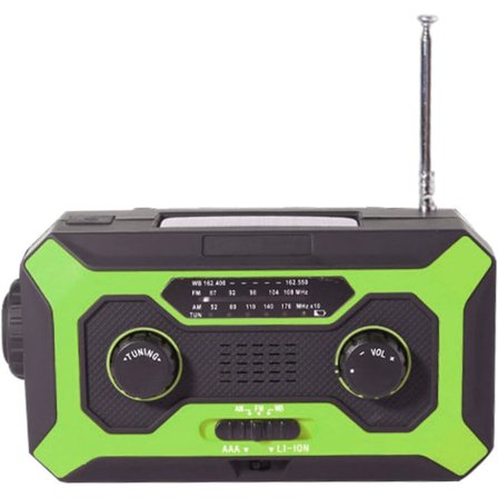 Vejrradio, Nød Håndsving Lommelygte, Bærbar Overlevelses Solradio, 2000mAh Stor Kapacitet Batteri