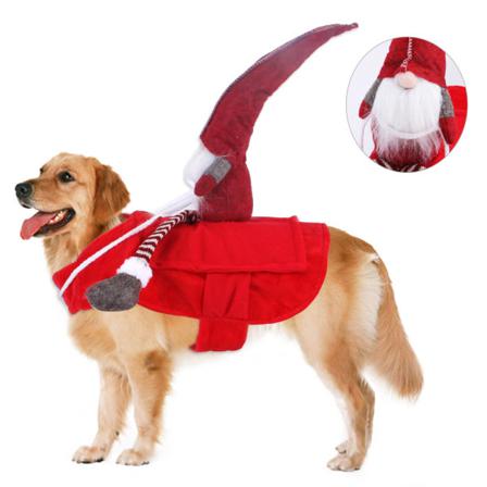 Jul Söt Hund Valp Husdjur Vintertomtekostymer Kappa Kläder