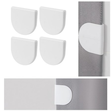 4 st Akryl Duschdraperiklämmor, Inga Borr Gardiner Krokar Hållare