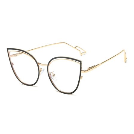 Anti-Blue Light Glasögon Runda Glasögon SVART