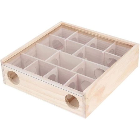 Hamster Maze Legetøj, Naturligt Træ Musehus Med Plexiglas Interaktivt Smart Kæledyrslegetøj