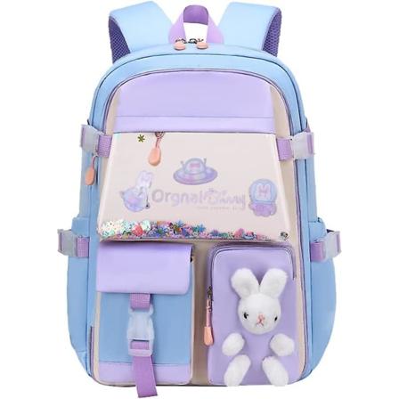 Ifeng Bunny Rygsæk Til Piger - Kawaii Skolerygsæk Bogtaske Sød Kanin Rygsæk Stor Kapacitet Multi Lommer Afslappet Dagsrygsæk Rygsæk Til Skole