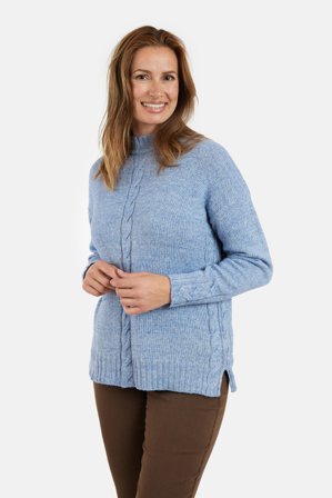 SIGNATURE - Langærmet Uld Strik - Lys Blå