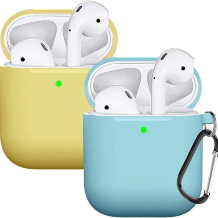Airpods skal skyddande fodral är kompatibel med den gula/blå