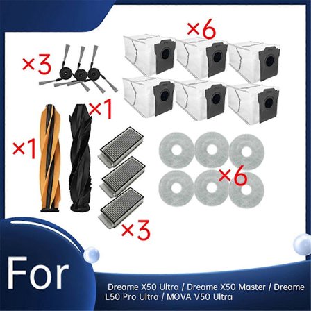 20 stk. til Dreame X50 Ultra / Dreame X50 Master / Dreame L50 Pro Ultra / MOVA V50 Ultra Vacuum Ultra