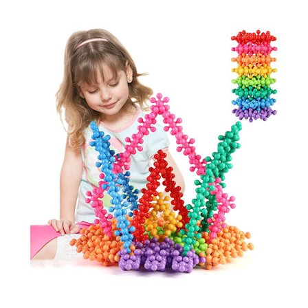 TOMYOU 200 stk STEM Byggeklodser - Sammenlåsende Diske til Børn