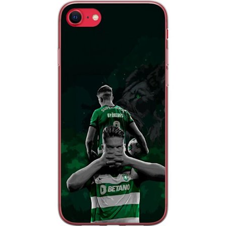 Yhteensopiva Puhelinkuori Apple iPhone 7 Neonmotiivi, jossa teksti "Gaming is in my DNA" sinisenä ja punaisena tiiliseinällä, jossa loistava DNA-spira