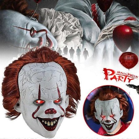 Stephen Kings Det Mask Pennywise Clown Mask Halloween Cosplay Läskig Joker Mask (FMY)
